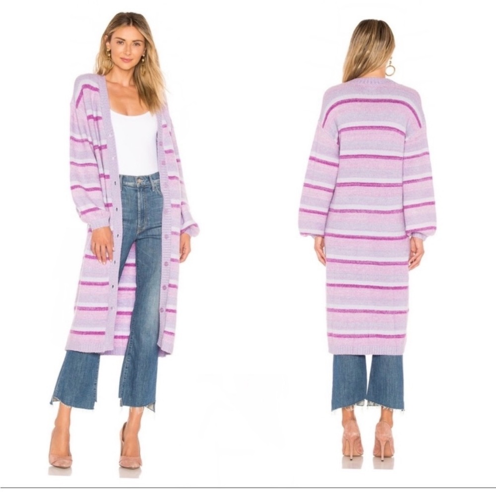 Lovers + Friends Lavender and White Striped Cardigan SOLD OUT